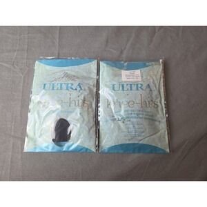 Vintage 2 X Silkies Ultra Knee Hi's Graduated Compression Size Regular Off Black